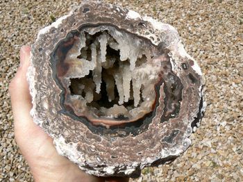 Baker Thunderegg with stalactites, Deming, New Mexico