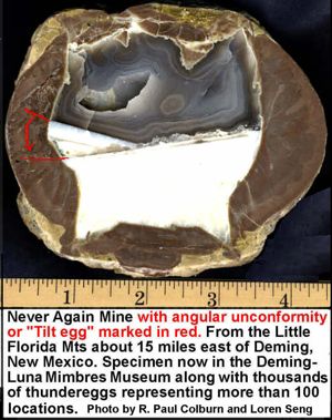 Tilt agate thunderegg, Rockhound State Park, Deming, New Mexico