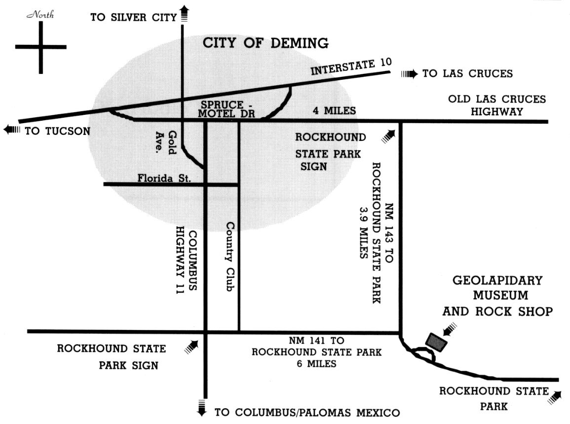 Map to the Museum from Deming, New Mexico