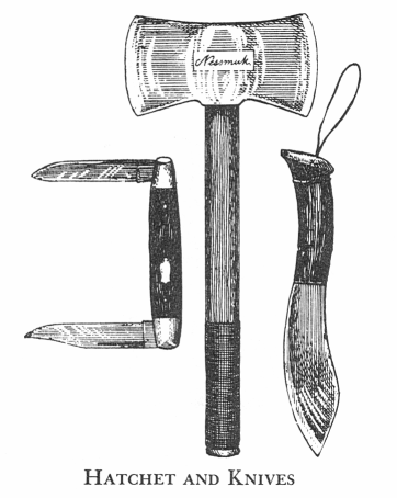 hatchet and knives