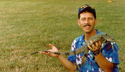 Iguana farmer in
                  Panama. The Natives call it Gallina del Selva -
                  Chicken of the Jungle.