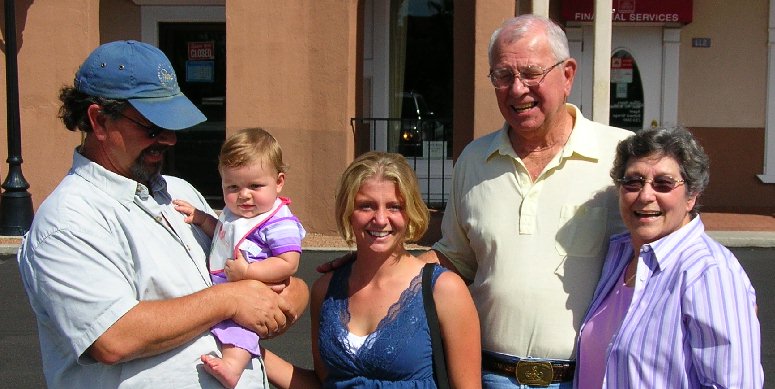 Grandpa (me),
                  Kirstin, Rebekah, GreatGrandpa & GreatGrandma