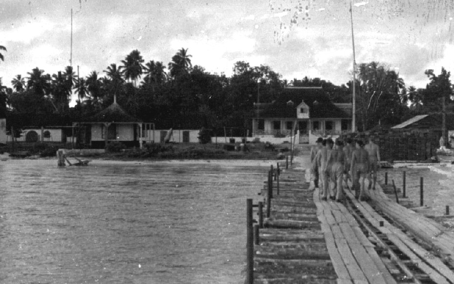 RAF
                    Squaddies on the East Point Plantation pier, Diego
                    Garcia about 1944