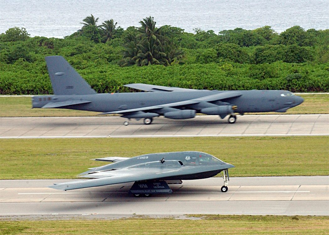 B-52 and B-2 on Diego
          Garcia