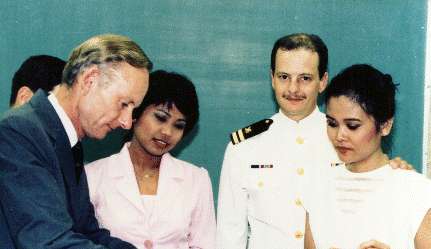 Jeff and Mary
                    Swanson Get Hitched, Diego Garcia, 1985