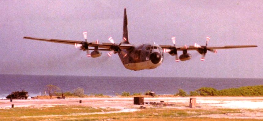 RAF
                      C-130 Hercules - Low Pass, Diego Garcia, 1978 or
                      1979