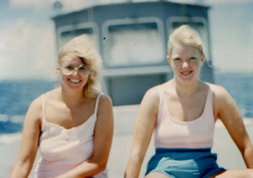 Jayne and Lisa, Diego
                    Garcia 1987