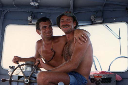 Alan Booker and Chris,
                    Diego Garcia, 1988