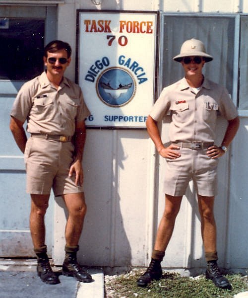 LCDR Preston Moses
                    and ENS Jeff Hebig, TF70 Det, Diego Garcia, 1982