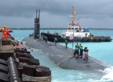 USS Boise
                  at Diego Garcia, Feb 21 2007