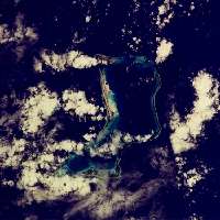 Diego Garcia from
                        space