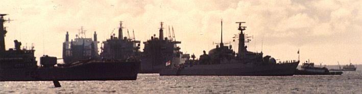 Ships in Diego Garcia Lagoon,
          1982