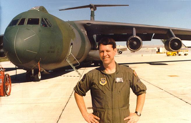 Author on the ramp, Diego Garcia,
          1987