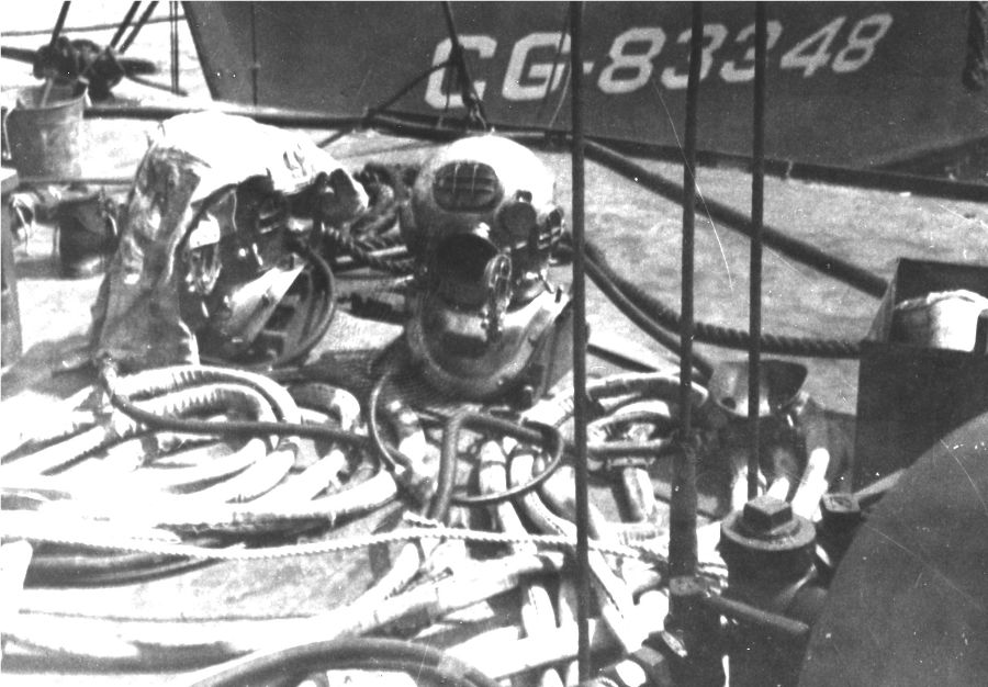 Deep Sea Diver Suits for
                  the salvage of USCGC Magnolia, 1945