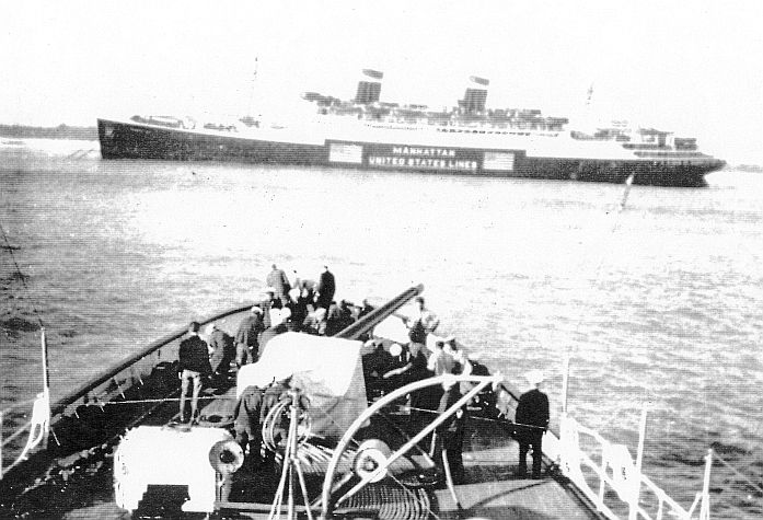 USCGC MOJAVE rescues the USS MANHATTAN in
                    January 1941