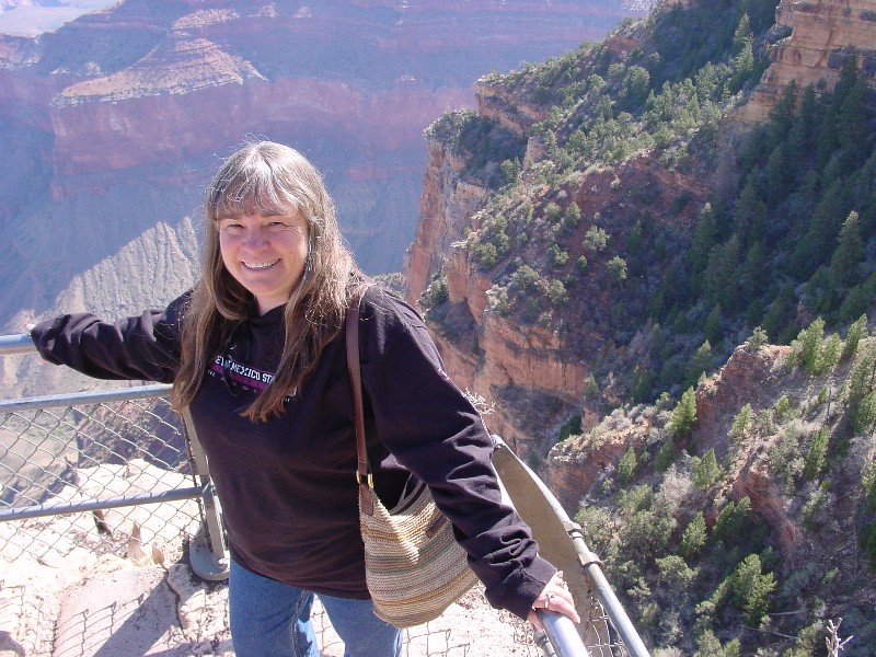 Cathy at the
                    Grand Canyon - Just Step Back a Little Further...