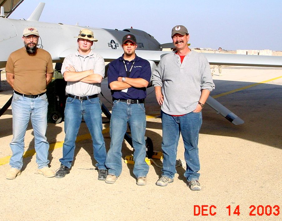 Ted and Team with Airplane
                    that Found Sadam - Tallil Iraq Dec 03