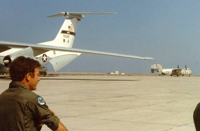 C-141 on the ramp at
                      Mashirah Oman, 1981