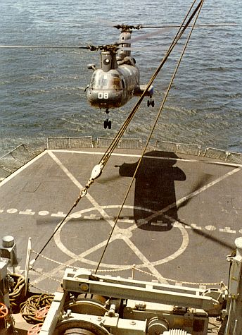 More Helo Ops, USS
                  SHASTA, 1981