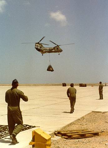 Sling Load CH-46 at
                  Mashirah Oman, 1981