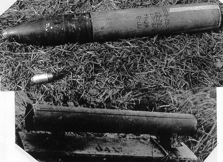 Russian made 140mm Rocket; Da Nang Vietnam
                    1966